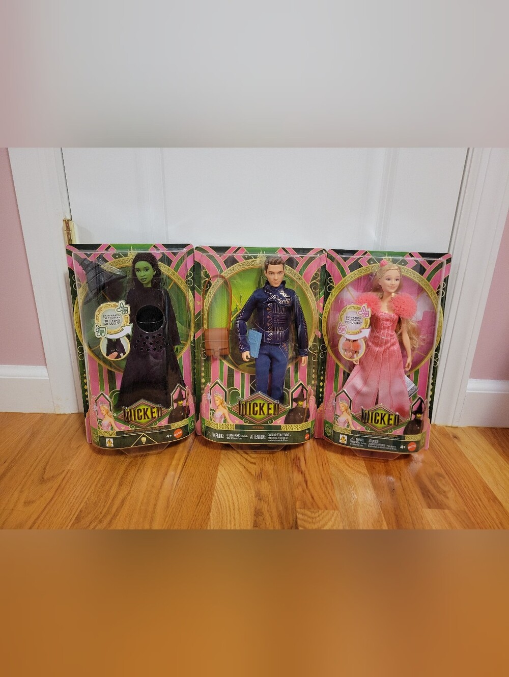 NIB Mattel Wicked Movie Doll Set 3-Pack - Singing Elphaba, Glinda & Fiyero Set